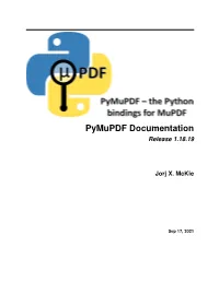 Pymupdf Documentation Release 1.18.19
