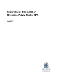 Statement of Consultation Riverside Public Realm SPD