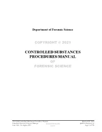 221-D100 Controlled Substances Procedures Manual