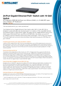 24-Port Gigabit Ethernet Poe+ Switch with 10 Gbe Uplink