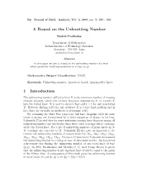 A Bound on the Unknotting Number 1 Introduction
