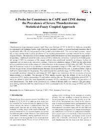 A Probe for Consistency in CAPE and CINE During the Prevalence of Severe Thunderstorms: Statistical-Fuzzy Coupled Approach