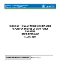 Resident / Humanitarian Coordinator Report on the Use of CERF Funds