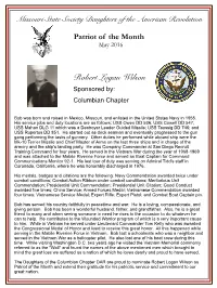 Robert Logan Wilson Sponsored By: Columbian Chapter
