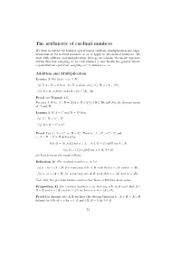 The Arithmetic of Cardinal Numbers