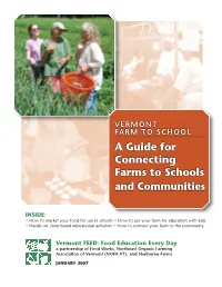 A Guide for Connecting Farms to Schools and Communities