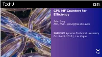 CPU MF Counters for Efficiency