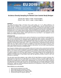 Incidence Density Sampling for Nested Case-Control Study Designs
