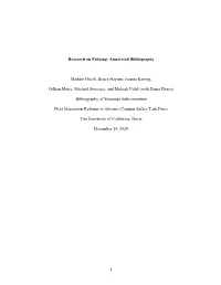Research on Policing: Annotated Bibliography