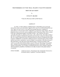 The Nuremberg Doctors' Trial: Framing Collective Memory