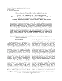 A Robust Rescaled Moment Test for Normality in Regression