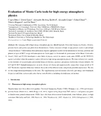 Evaluation of Monte Carlo Tools for High Energy Atmospheric Physics