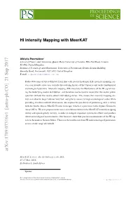 HI Intensity Mapping with Meerkat