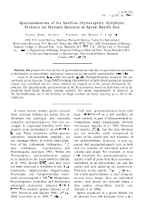 Hymenoptera: Symphyta): Evidence for Multiple Increases in Sperm Bundle Size