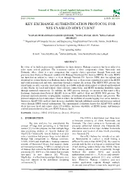 Key Exchange Authentication Protocol for Nfs Enabled Hdfs Client