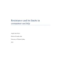 Resistance and Its Limits in Consumer Society