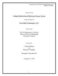 Sodium Hydride-Based Hydrogen Storage System