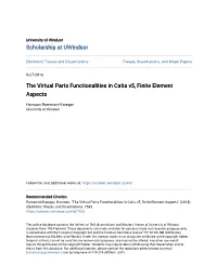 The Virtual Parts Functionalities in Catia V5, Finite Element Aspects