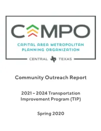 CAMPO TIP Outreach Report.Pdf
