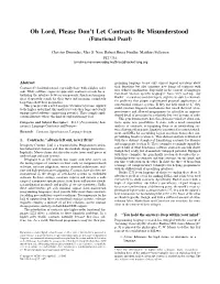 Contracts Be Misunderstood (Functional Pearl)