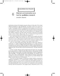 Internet Communication As a Tool for Qualitative Research