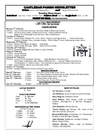 CASTLEBAR PARISH NEWSLETTER Website: Email: Cbarpres@Eircom.Net