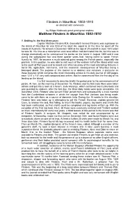 Flinders in Mauritius: 1803-1810 an Abstract with Comments