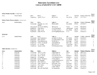 Statewide Candidate List List As of 6/9/2010 12:01:38PM