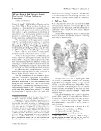 Tex As a Path, a Talk Given at Donald Knuth's 80Th