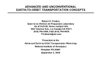Advanced and Unconventional Earth-To-Orbit Transportation Concepts