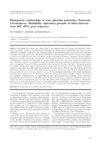 Ahead of Print Online Version Phylogenetic Relationships of Some