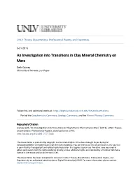 An Investigation Into Transitions in Clay Mineral Chemistry on Mars