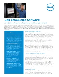 Dell Equallogic Software All-Inclusive Software for Enterprise Power with Everyday Simplicity