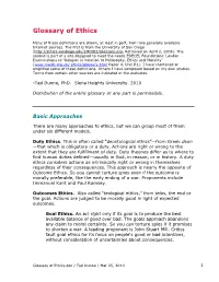 Glossary of Ethics
