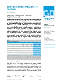 Joint Economic Forecast 1/19 – Summary