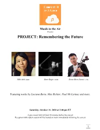 Luciano Berio, Max Richter, Paul Mccartney and More