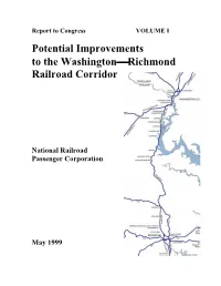 Potential Improvements to the Washington-Richmond Railroad