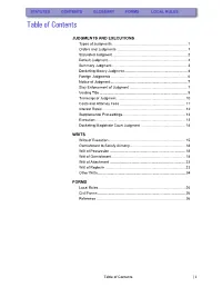 Table of Contents