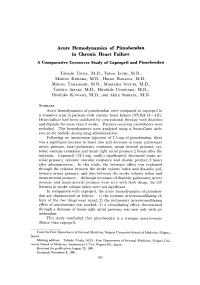 Acute Hemodynamics of Pimobendan in Chronic Heart Failure SUMMARY