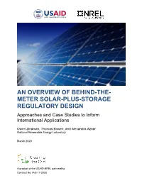 An Overview of Behind-The-Meter Solar-Plus-Storage