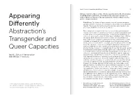 "Appearing Differently: Abstraction's Transgender