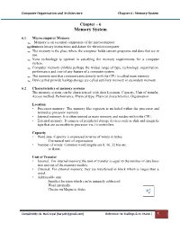 Chapter 6 : Memory System