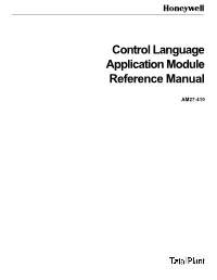 Control Language Application Module Reference Manual