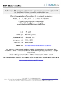 Efficient Computation of Absent Words in Genomic Sequences