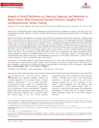 Impact of Atrial Fibrillation on Exercise Capacity And