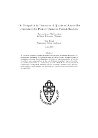 On Compatibility Properties of Quantum Observables Represented by Positive Operator-Valued Measures