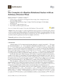 The Geometry of a Randers Rotational Surface with an Arbitrary Direction Wind