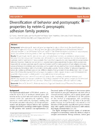 Diversification of Behavior and Postsynaptic Properties by Netrin-G