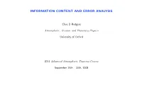 Information Content and Error Analysis