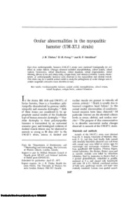 Ocular Abnormalities in the Myopathic Hamster (UM-X7.1 Strain)
